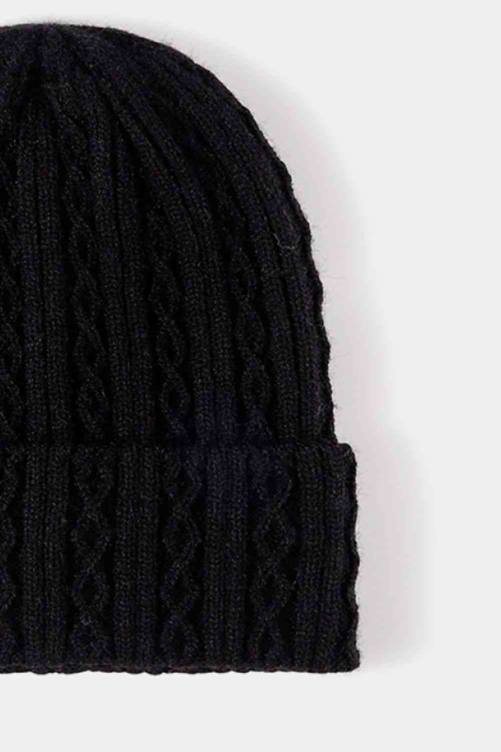 Mixed Knit Cuff Beanie